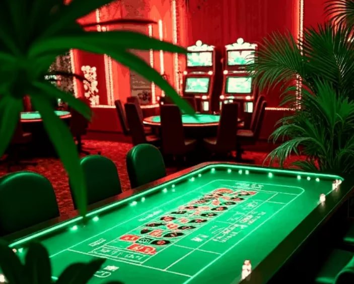 Dealer acehbola menggunakan meja blackjack fisik dengan kartu asli dalam siaran langsung